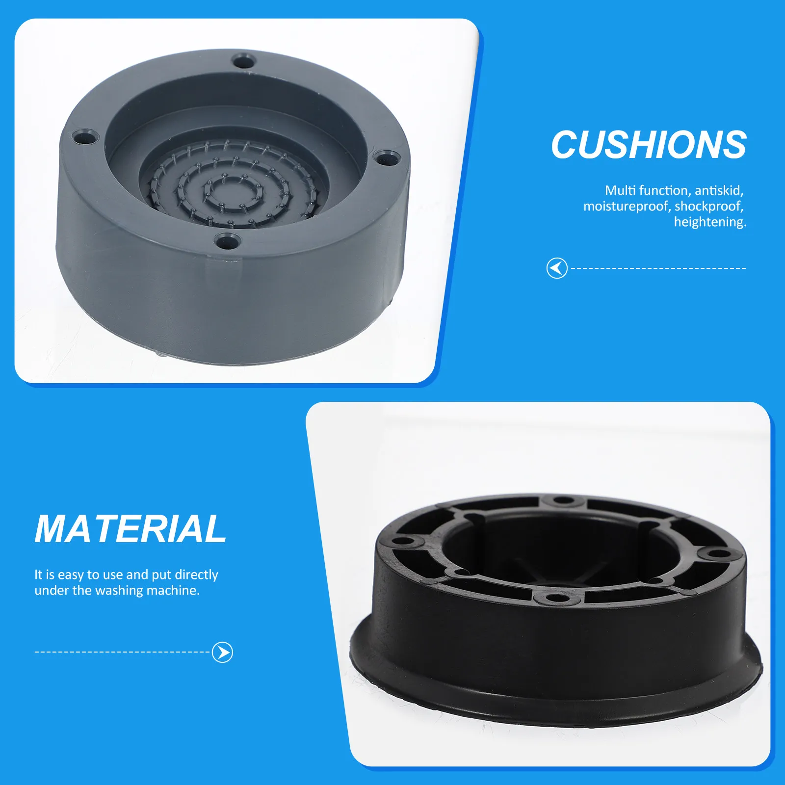 4Pcs Washer Feet Pads Premium Non Slip Anti Vibration Pads for Washing Machine Dryer Sturdy Load Bearing Floor Protector Cushion