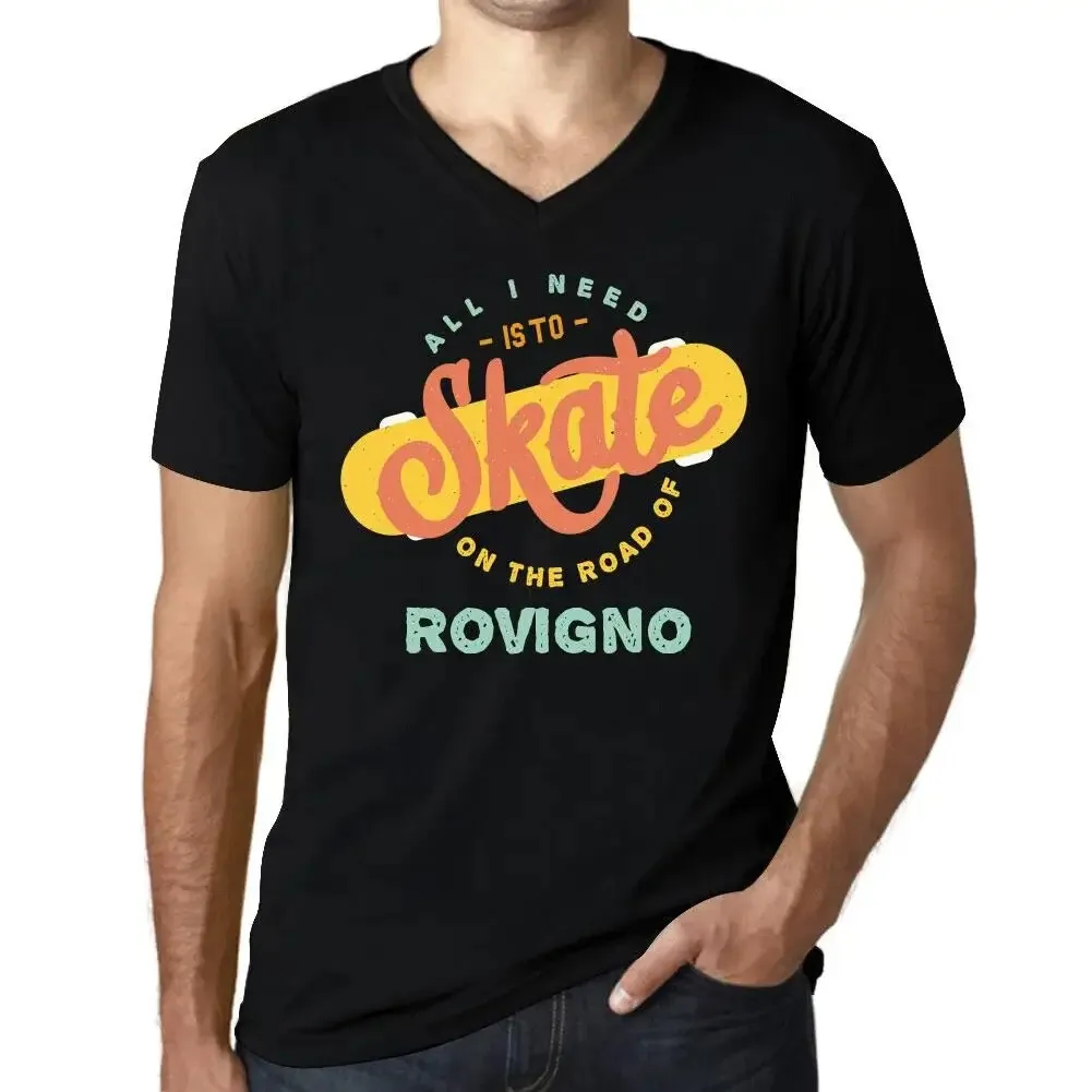Camiseta Heren Grafisch V-Hals Alles wat ik nodig heb es om te skaten op de weg