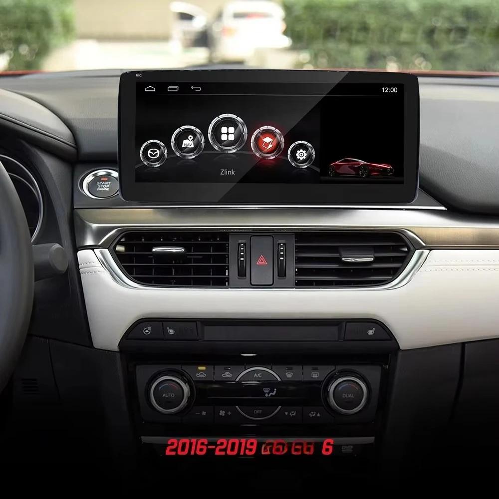 راديو سيارة أندرويد 8 كور مزدوج الدين 6 + 128G لملاحة سيارة مازدا 6 مع 4G DSP ستيريو سيارة لاسلكي Carplay