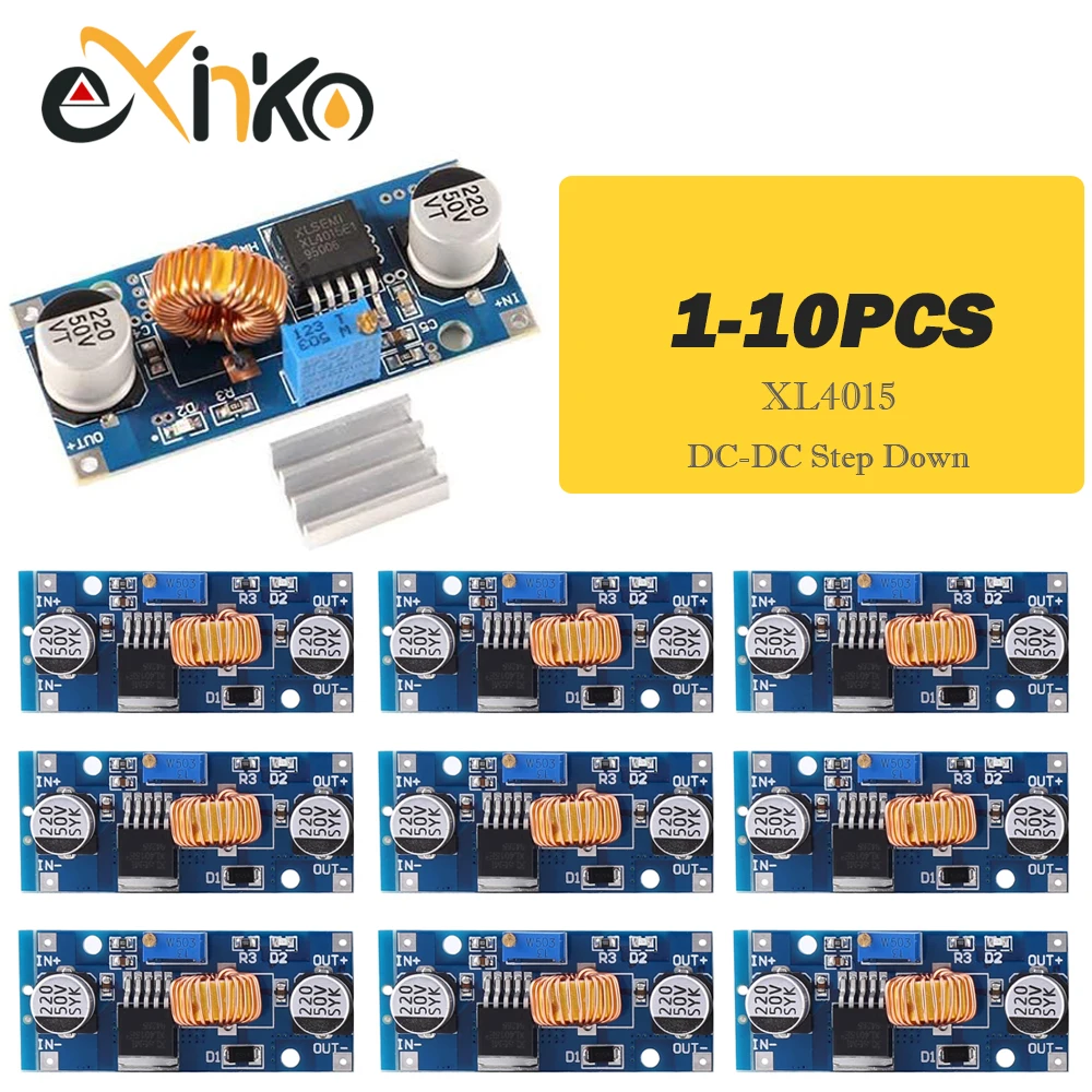 1-10 sztuk 5A DC-DC Step Down regulowany moduł zasilania ładowarka litowa XL4015 4 ~ 38V 96% 5A DC regulowany moduł obniżający napięcie