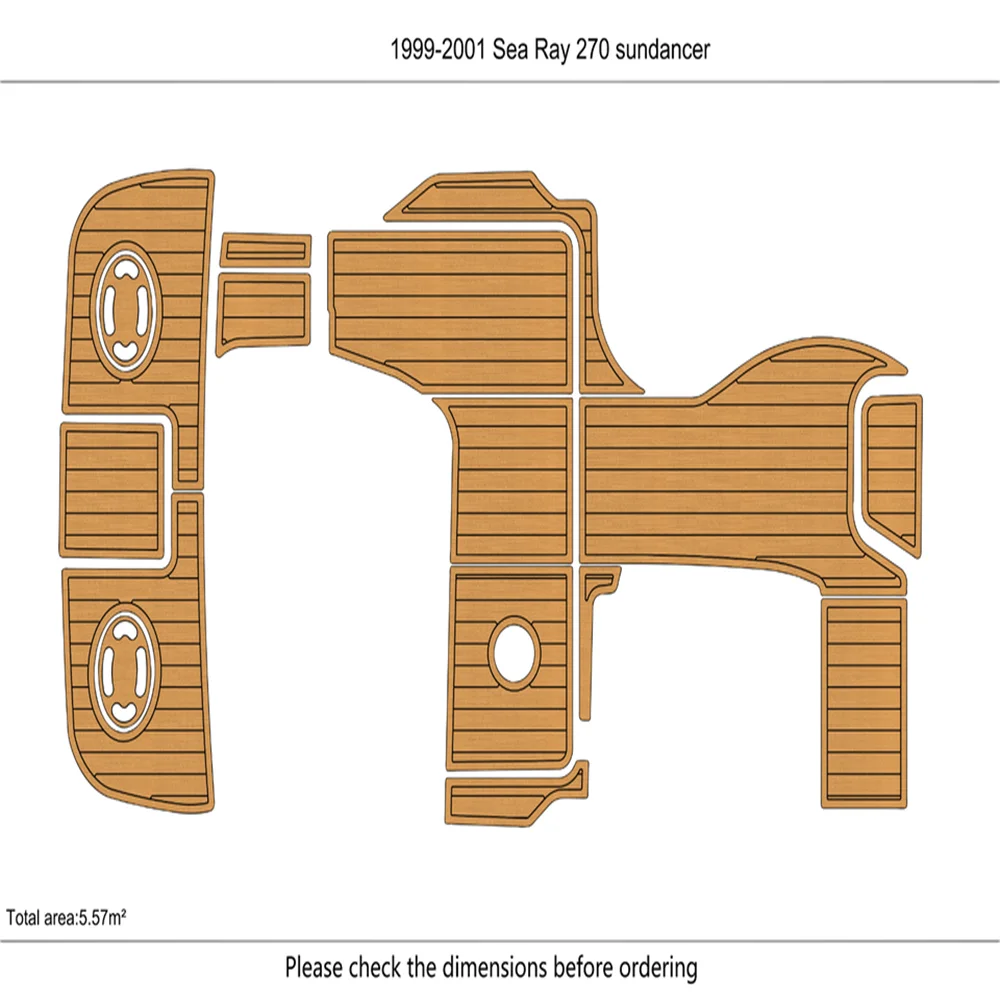 

1999-2001 Sea Ray 270 sundancer Cockpit & swim platform 1/4" 6mm EVA Foam floor SeaDek MarineMat Gatorstep Style Self Adhesive