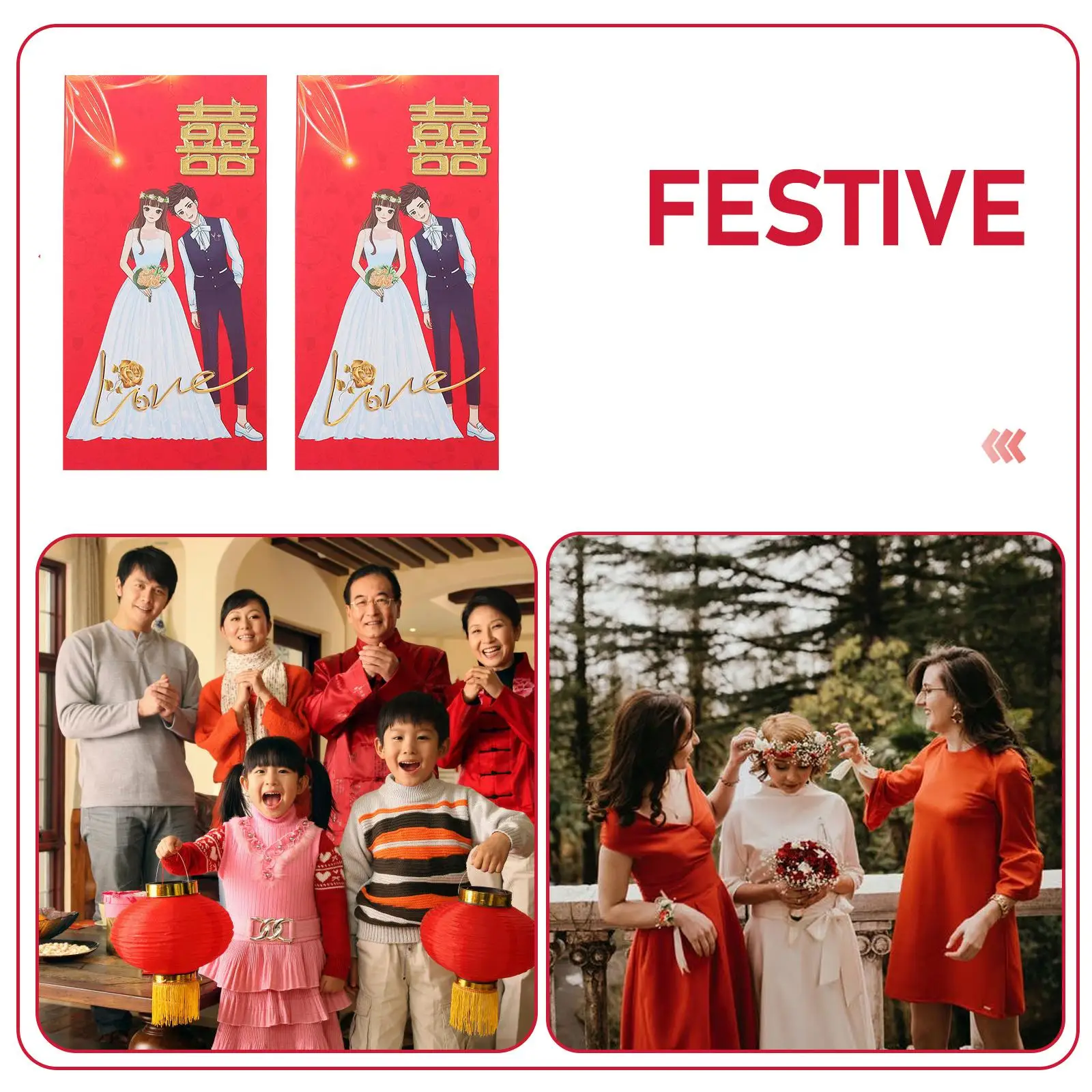 30 Pcs Wedding Red Envelope Envelopes Packet Packets Chinese for Gift Card Paper Money Cash