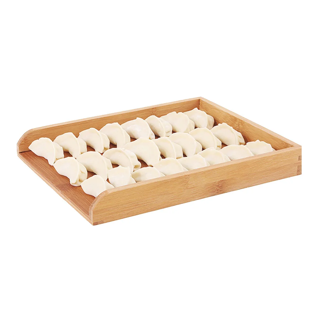 

Bamboo Dumplings Tray Wonton Holder Multifunction Kitchen Tray Simple Design Fresh Storage Catering Events Home Dining