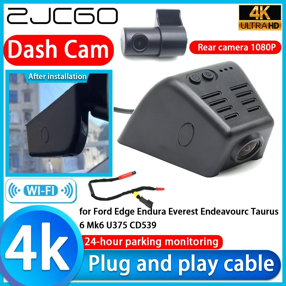 

ZJCGO Video Recorder 4K UHD Plug and Play DVR Dash Cam for Ford Edge Endura Everest Endeavourc Taurus 6 Mk6 U375 CD539