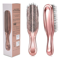 Japanese Premium Head Massager Scalp Brush Hair Massager Shampoo Brush Wet Plastic Detangling Brush Hair Cleaning Comb Rose Gold