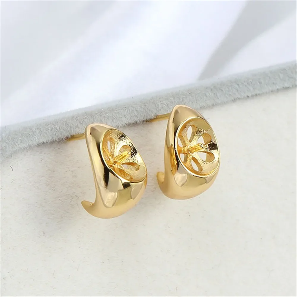 

Gold Plated Pearl Earring Settings, DIY Jewelry Making Supplies, Blank Ear Stud Bases for Handmade Accessories, 1pair No Pearl