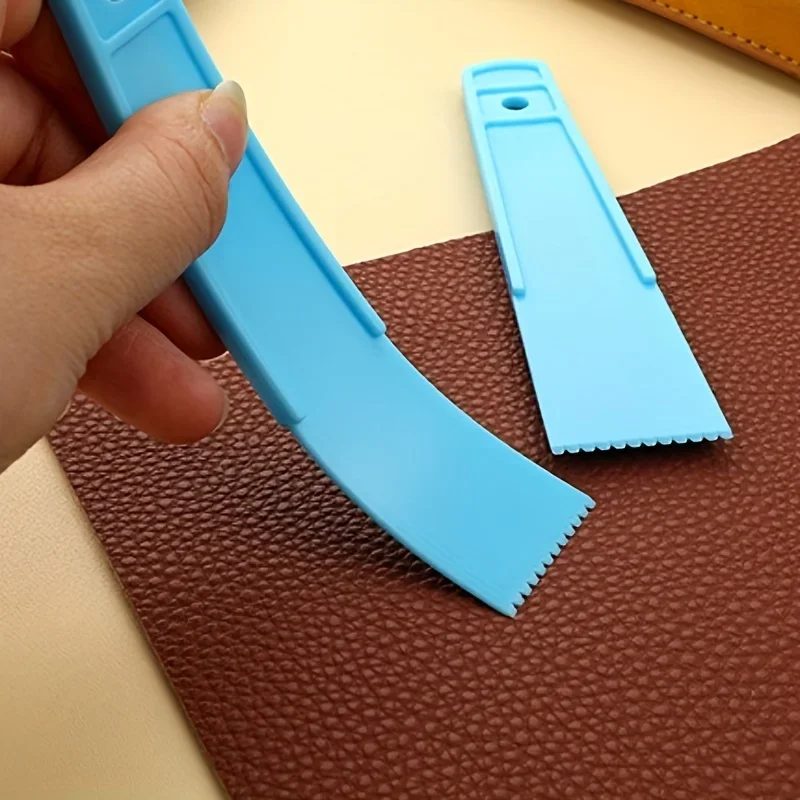 2Pcs/Set Leather Handmade DIY Film Loading Plastic Glue Scraper Multi-functional Elastic Film Loading