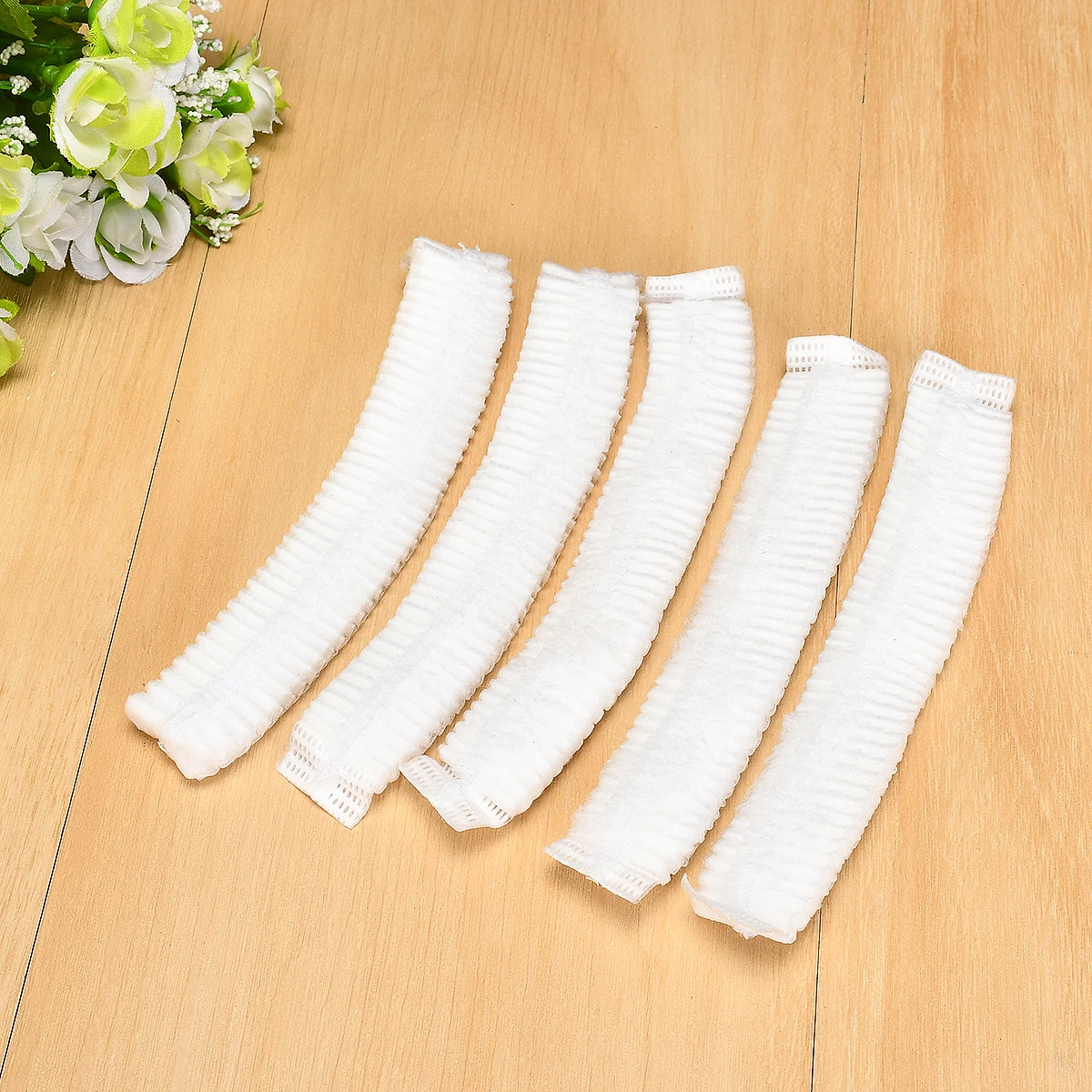 Pack of 50, 21-inch Disposable Non-woven Fabric Shower Cap Dustproof Breathable Headgear Beauty Salon Hair Cap