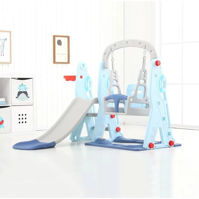 Home Indoor Playground Baby Plastic Slide Swing Set for Kids