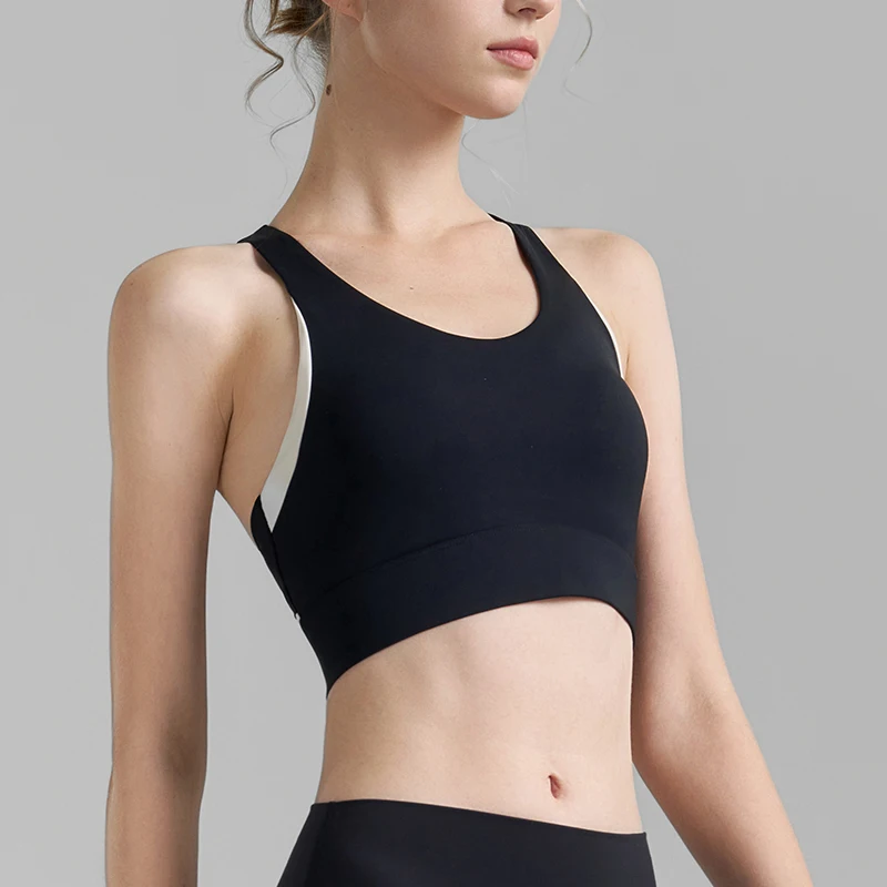 

XLWSBCR V-Neck Sports Bra High Impact Gym Bras Workout Tops For Women Full Support Push Up Adjustable Training Yoga Bra Fitness
