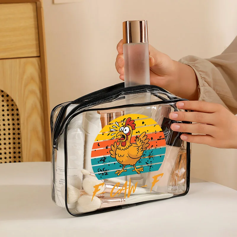 2026 جديد F-CAW-F الدجاج Harajuku الحيوان المرأة حقيبة مستحضرات تجميل PVC وحقيبة مستحضرات التجميل البلاستيكية المألوف الراقية وعالية الجودة #5