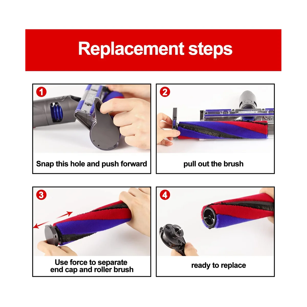 Remplacement de la barre de brosse à tête de rouleau souple, Dyson V8 Slim V10 Slim V12 DETECT Slim V15 DETECT Slim, pièce n ° 971634-01 A