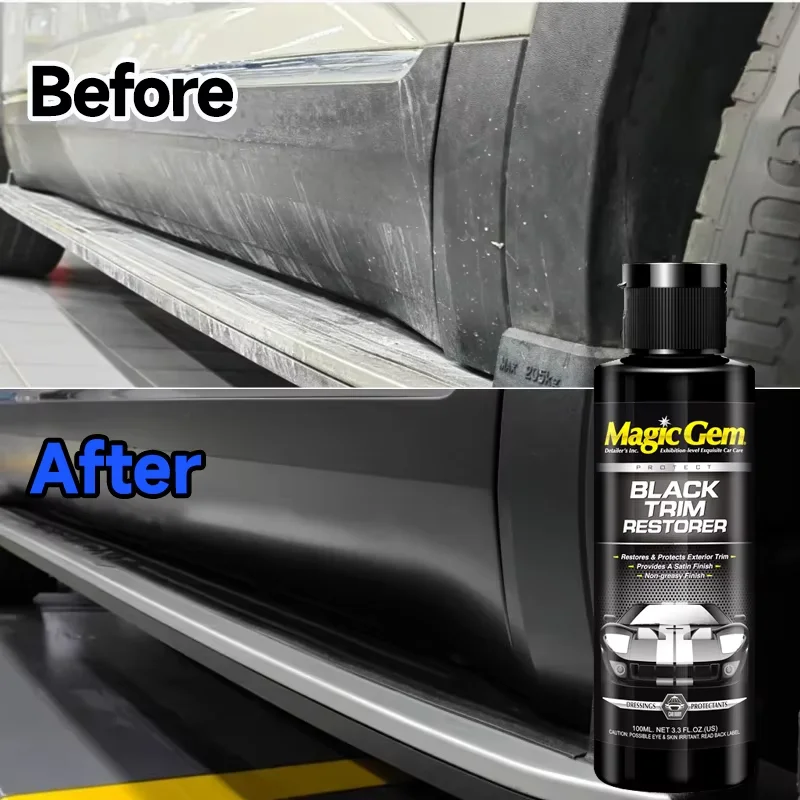 Magic Gem Car Plastic Restorer Coating Agent Auto Plastic Rubber Exterior Repair Restoration Agent Black Shine Seal Brighten