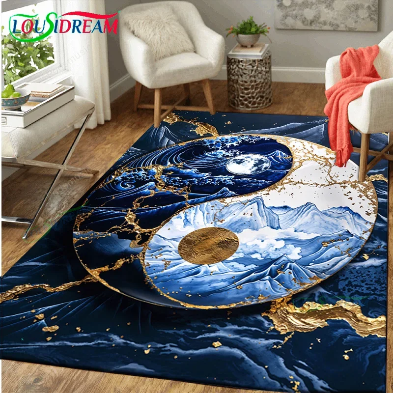 

Gold Porcelain Buddha,Harmony,Shogun Art Entrance Carpet for Kitchen Floor Bedroom Rug Home Decor Doormat Outdoor Room Foot Mats