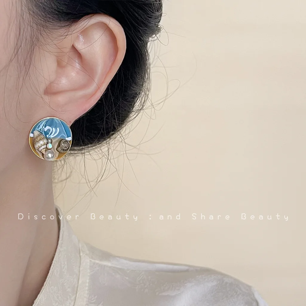 DIY accessories Mint Mambo Green Oil Dripping Butterfly Earrings Women's Sweet Small Fresh Holiday Wind Flower Stud Earrings Nic