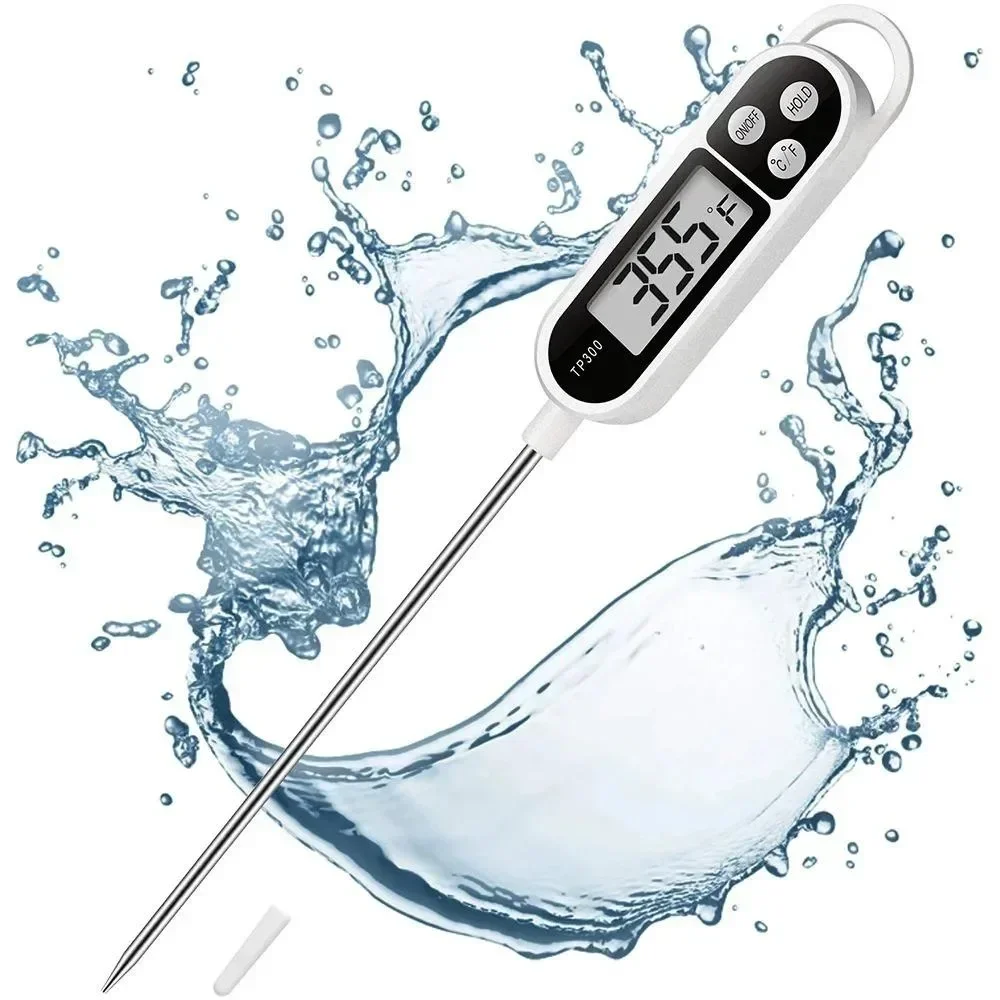 Digital Food Thermometer with Probe for Meat Cooking BBQ Oven Kitchen Water Oil Temp Checker Fast Accurate Reading Cooking Tools