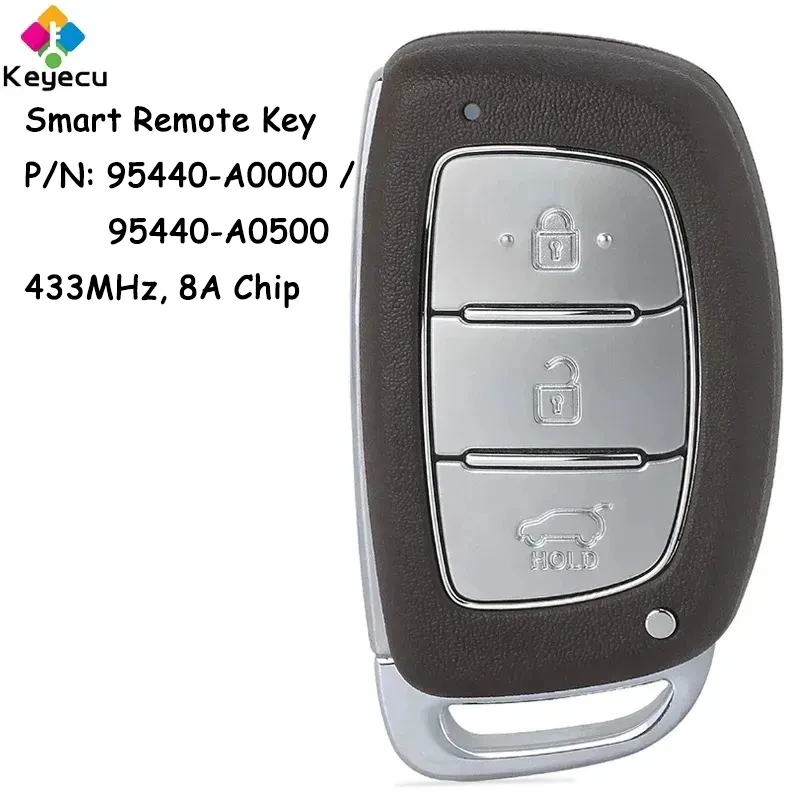 

KEYECU Smart Remote Control Car Key With 3 Buttons 433MHz 8A Chip for Hyundai Creta 2016-2021 Fob P/N: 95440-A0000 / 95440-A0500