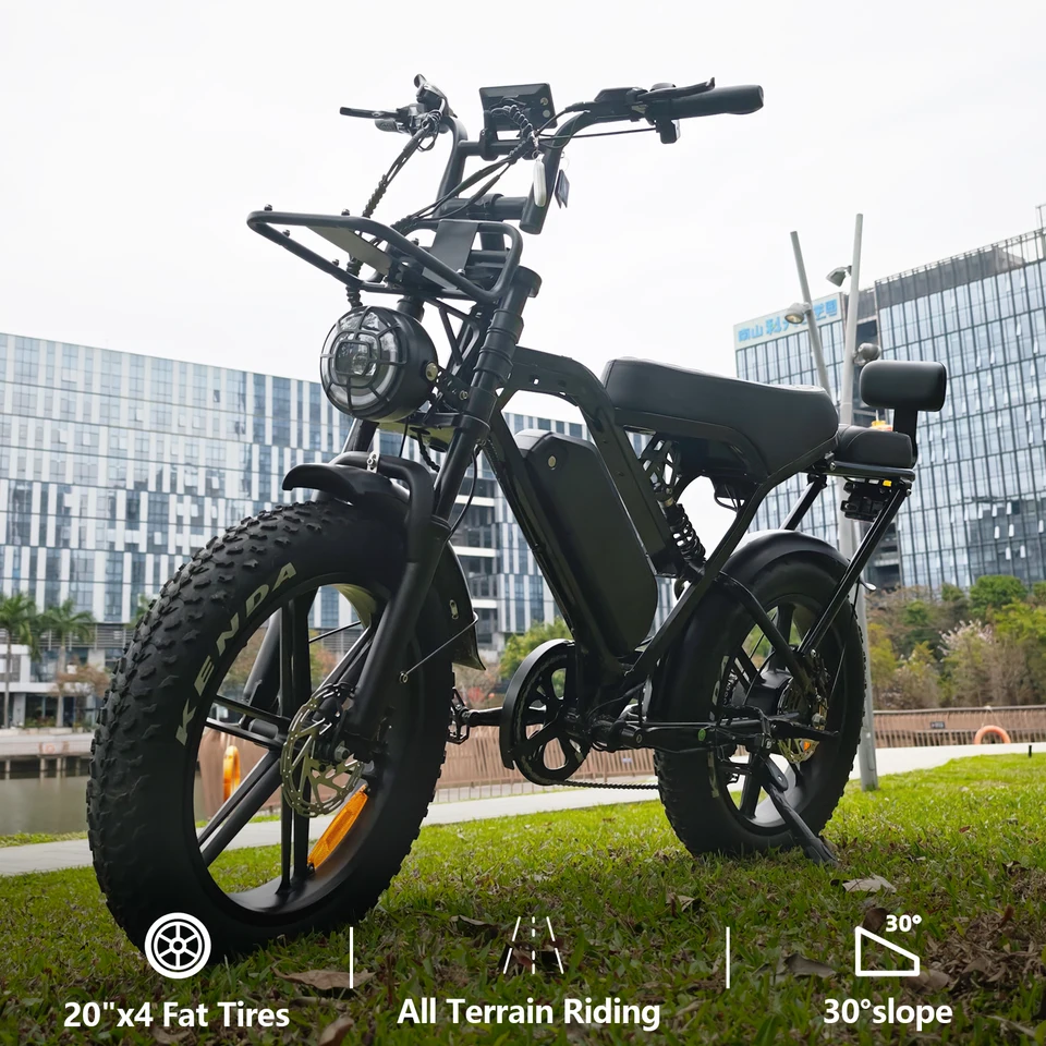 X80Pro Adult Electric Bicycle, Ideal for Daily Urban Commuting | 48V/15Ah Battery, 1000W Motor, 50-60km Range | 20-inch Wide Tires, 7-Speed ​​Drivetrain, Full Suspension, Hydraulic Disc Brakes | All-Terrain Off-Road Electric Bicycle image 6