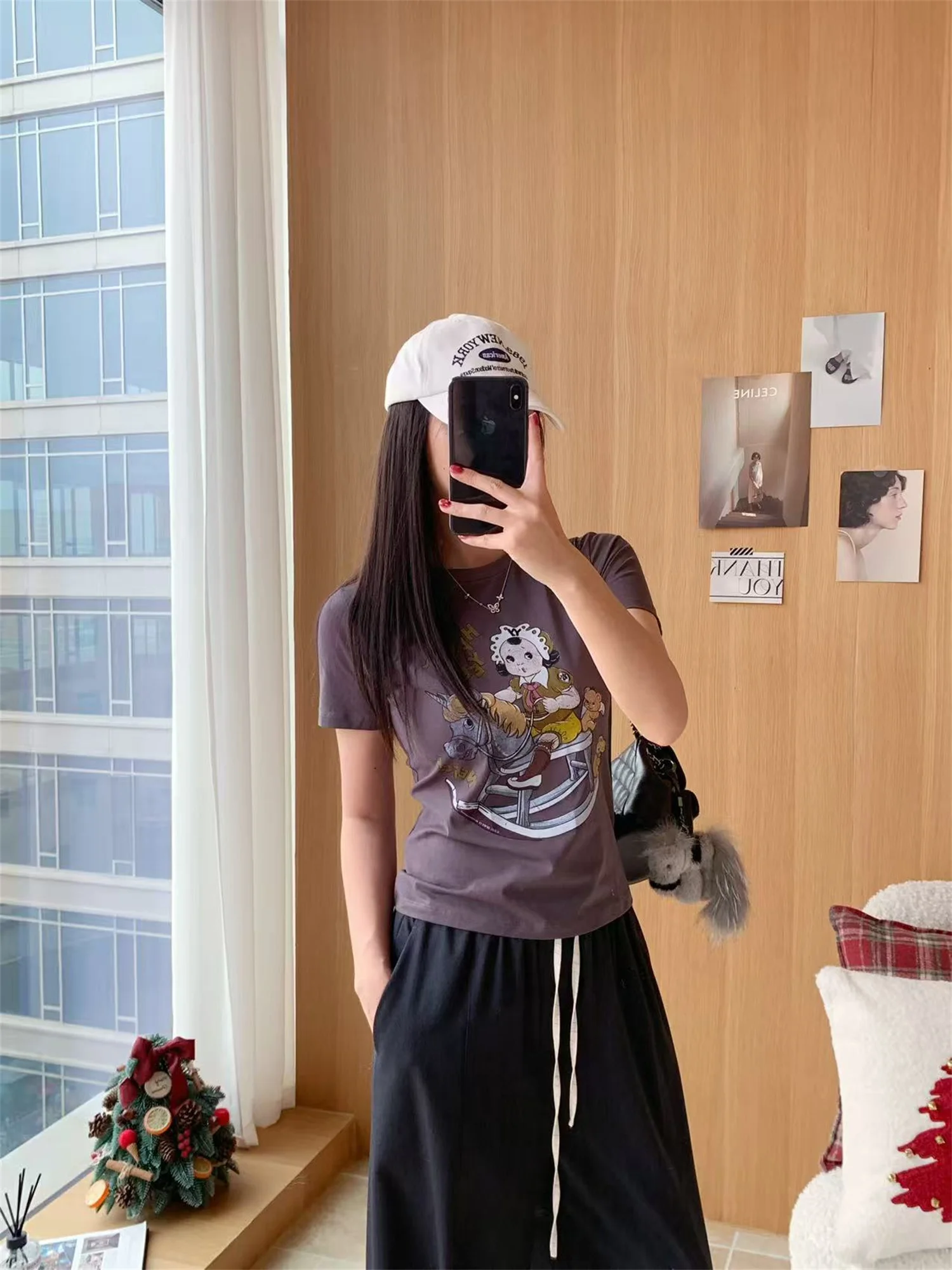 

Flippedop26 Весна Лето Ro Sle Print Slim Fit Elastic ort Sve TeeB2 Хлопковая круглая женская футболка Ne ort Length...