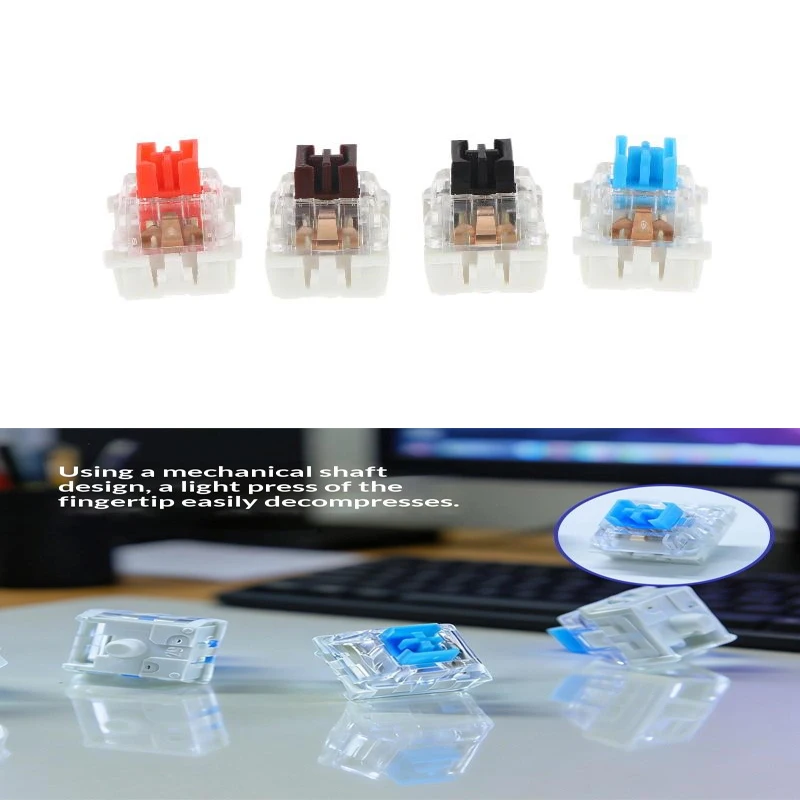 50Pcs Dustproof  Keyboard Switch Keyboard Clicker Key Replacement 3 Pin Tactile Switch Plastic For Electrical Equipment Tools