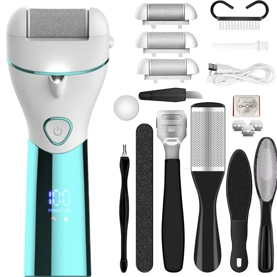 Voet Grinder Usb Led Light Display Elektrische Pedicure Dode Harde Zachte Huid Scrubber Exfoliërende Voet Polijstmachine Bestand Callus Remover