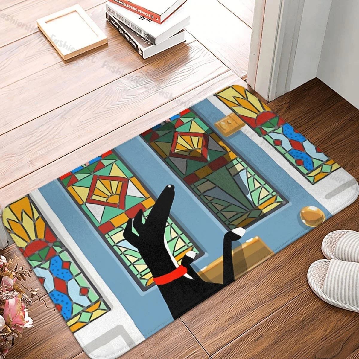 

Non-slip Doormat Dad's Home DOG Bath Kitchen Mat Prayer Carpet Flannel Pattern Decor