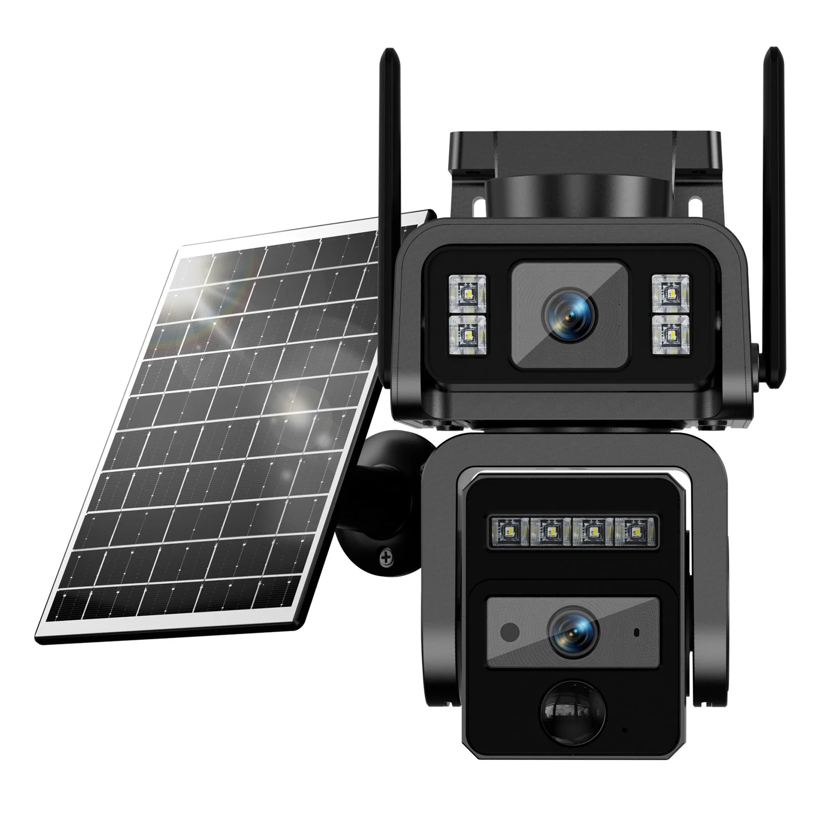 كاميرا شمسية بعدسة مزدوجة، كاميرا مراقبة خارجية، لوحة WIFISolar مع بطارية CCTV PZT IP، حماية أمنية للكاميرا