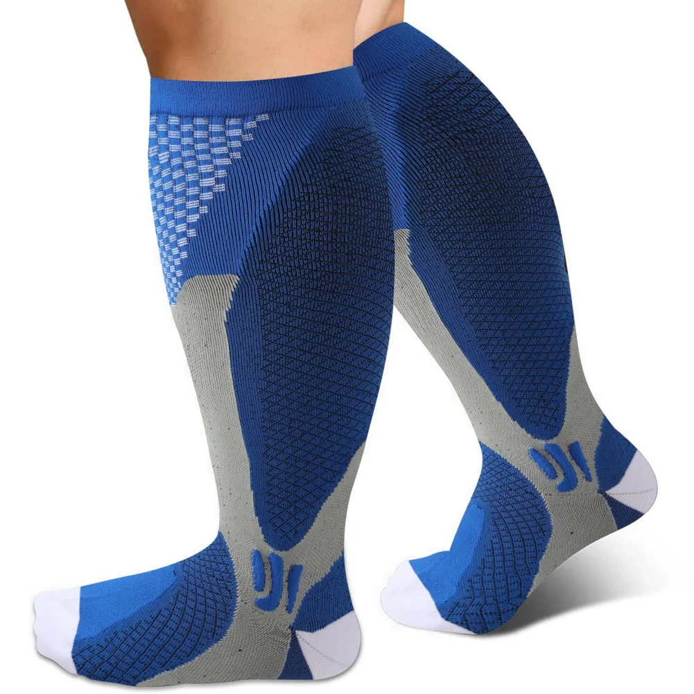 3/1 Pair Compression Socks Plus Size Women Men Sports Running Extra Size Fat Socks for Sports Fitness Weight Loss 2XL-7XL