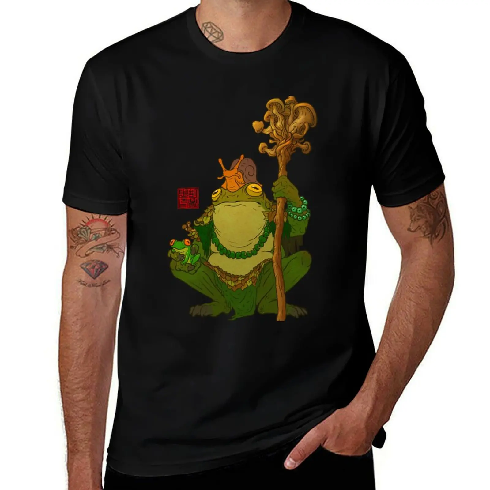 Frog Druid Shaman Witch Doctor T-Shirt Stylish Print Short Sleeve Tee T-Shirt