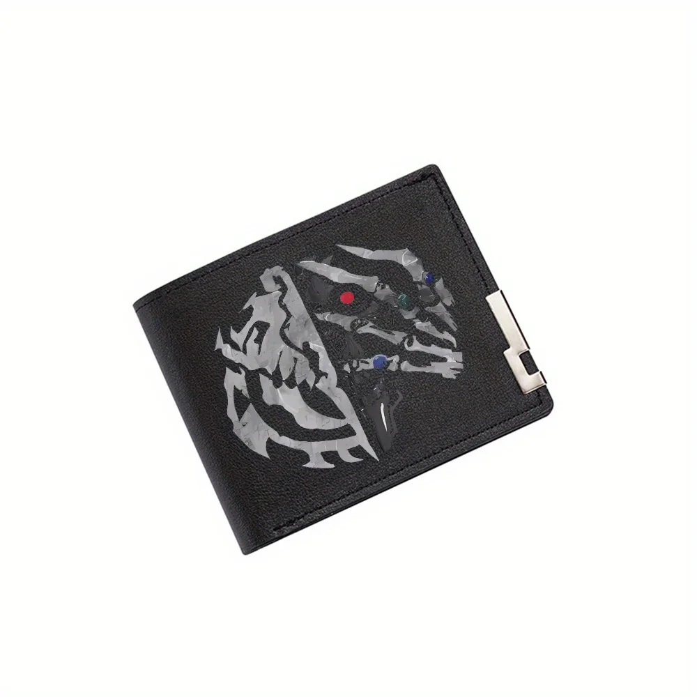 Half skull,bone,red eye,dark,bright style. Men's Wallet Printing Design Simple Modern Stylish Business Father's Boyfriend's Chri