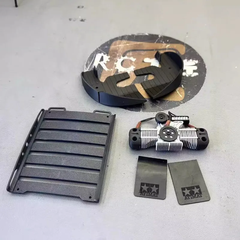 

ForTamiya 1/10 Sand Scorcher RC Remote Control Sand Buggy 58452 Upgrade Parts Kit: Mudguards, Engine, Interior, Roof Rack Set