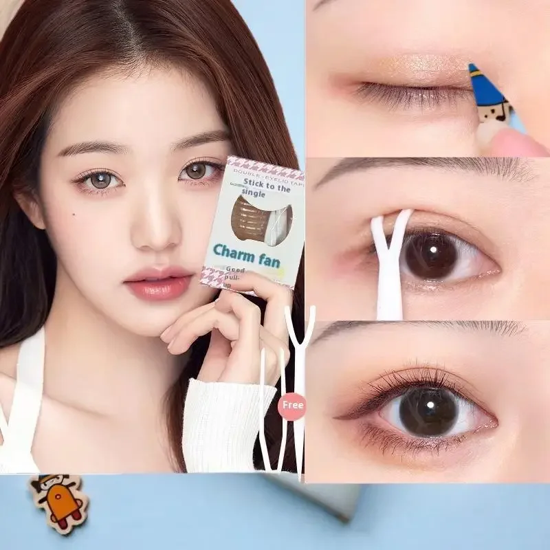 90 ลายLiftแถบเครื่องมือแต่งหน้าความงามเทปตาสองชั้นลูกไม้ตาข่ายสติกเกอร์ตาที่มองไม่เห็นสติกเกอร์ตาSelf-Adhesive Fiber