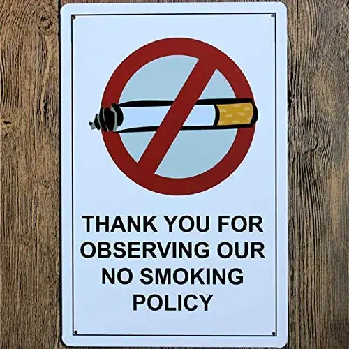 Patisaner Thank You for Observing Our No Smoking Policy. Retro Metal Sign Vintage Tin Plate Painting Classical Iron Picture Wall