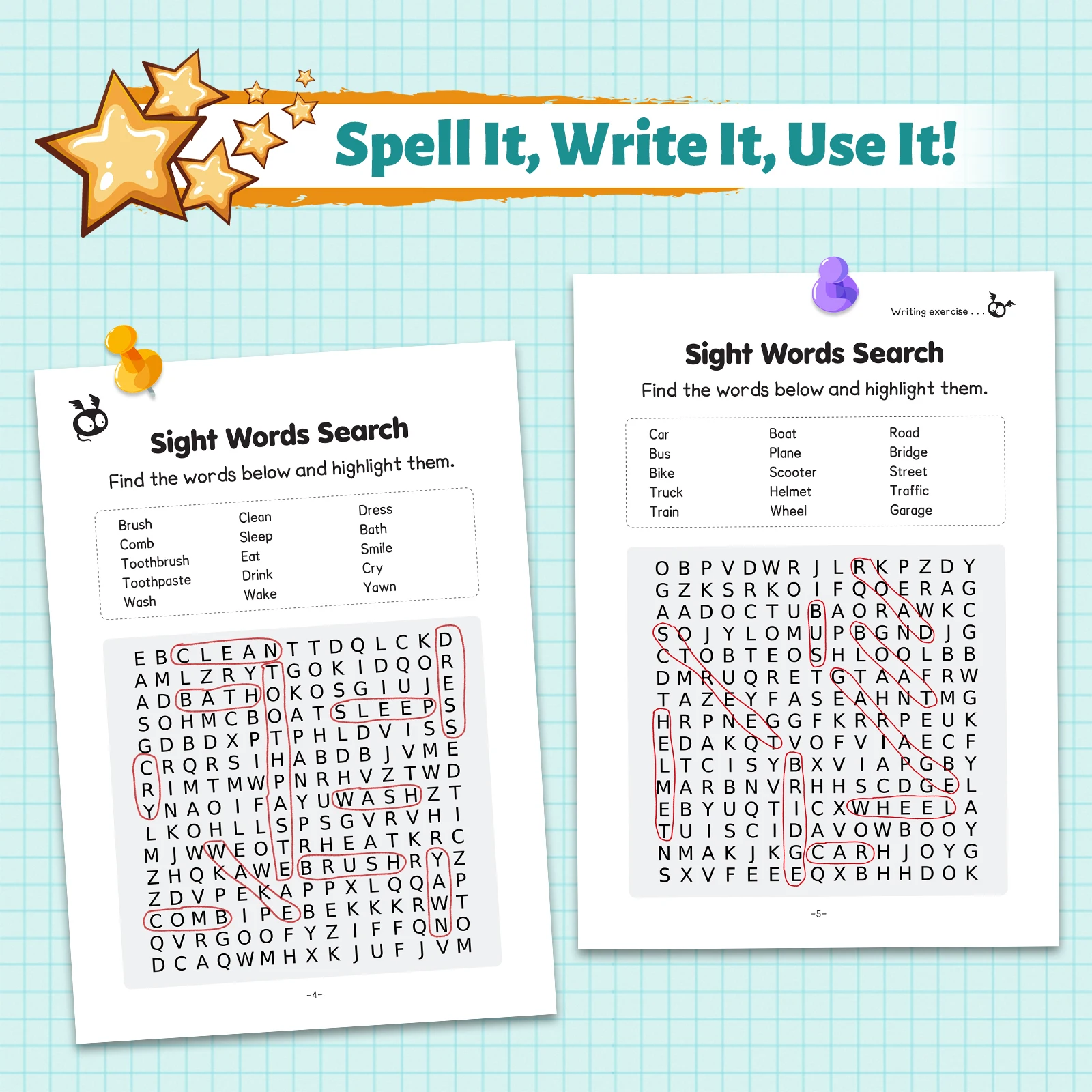 My First Word Search and Spelling Workbook Improve vocabulary and spelling skills through fun word search games and exercises.