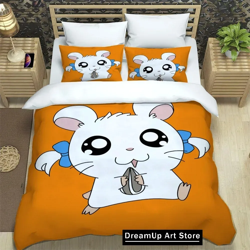 3D Print Cartoon Lovely Hamtaro Bedding Set Cute Quilt Cover Bed Cover With Pillowcase Twin Single Queen King Size Boys Adult