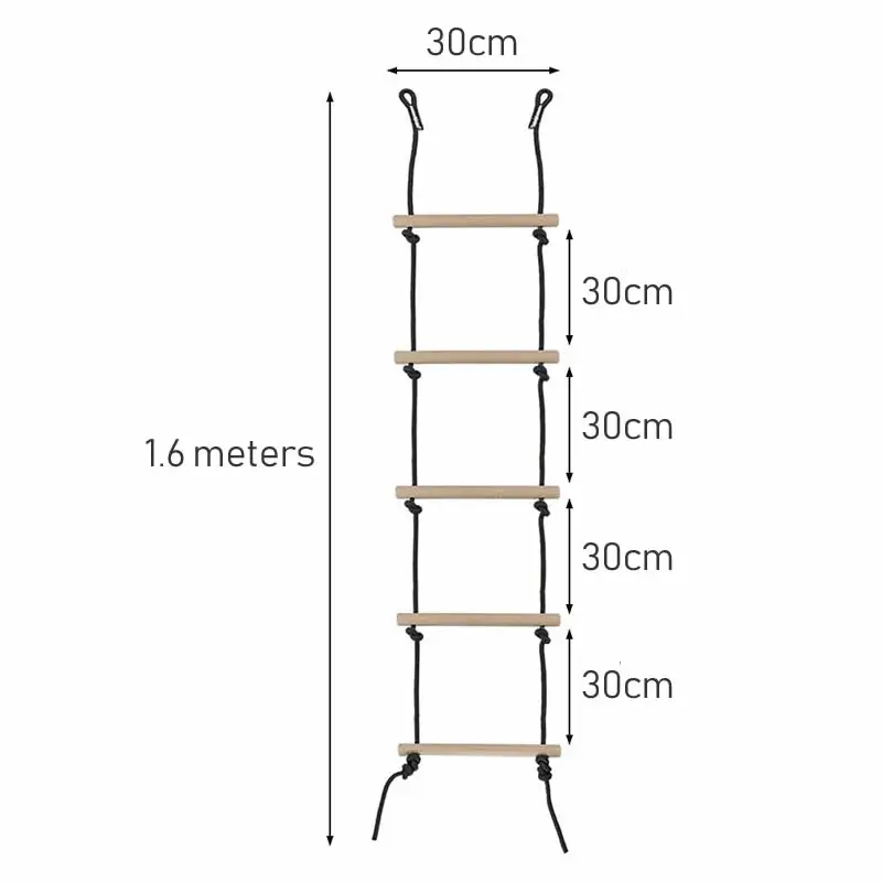 Escalera de cuerda de escalada para niños, Columpio de madera para interiores y exteriores, árbol, patio de juegos, juego de recreación, juego de