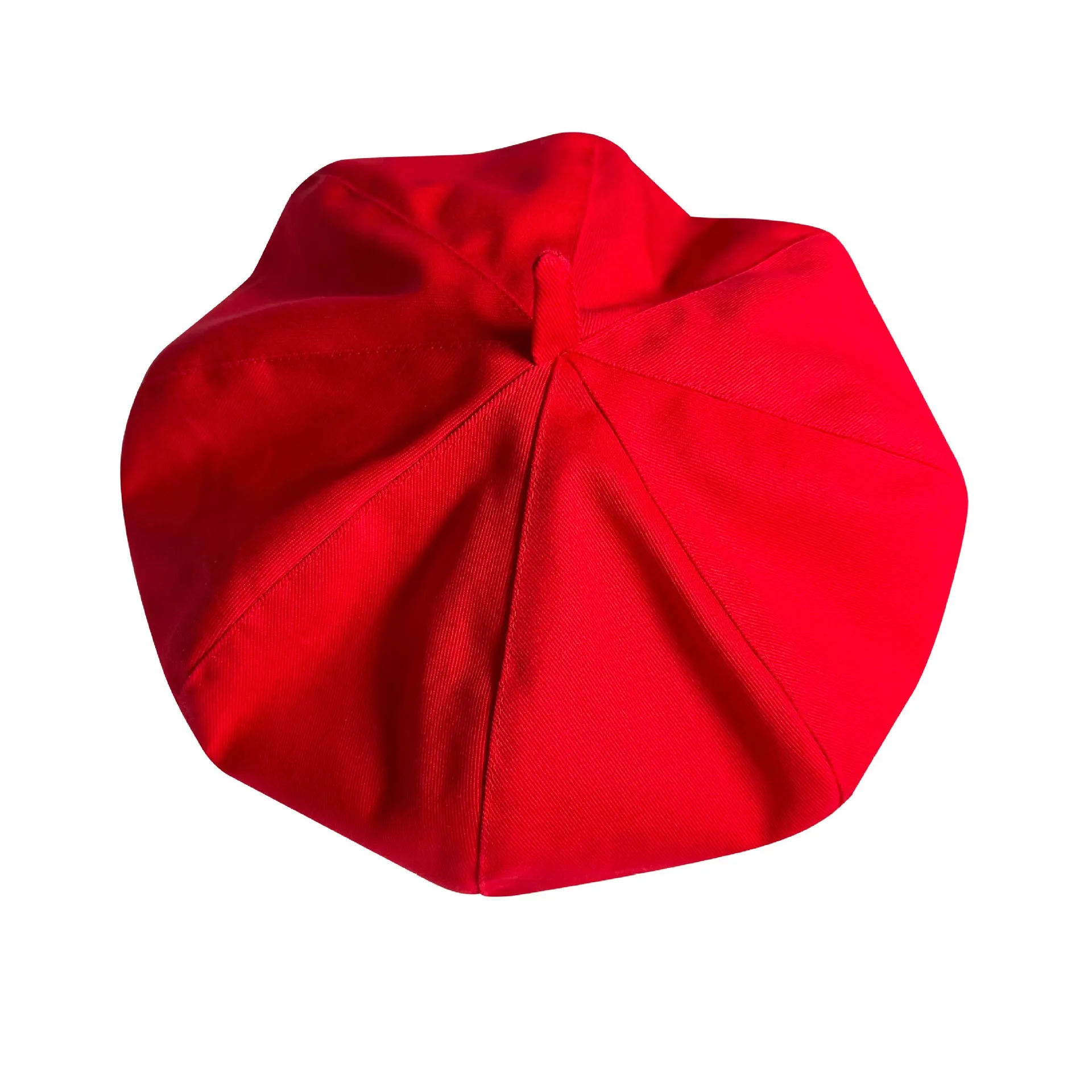 Women Thin Red Beret Hat, Vintage Octagonal Painter Cap, Versatile Light Headwear for Spring Summer