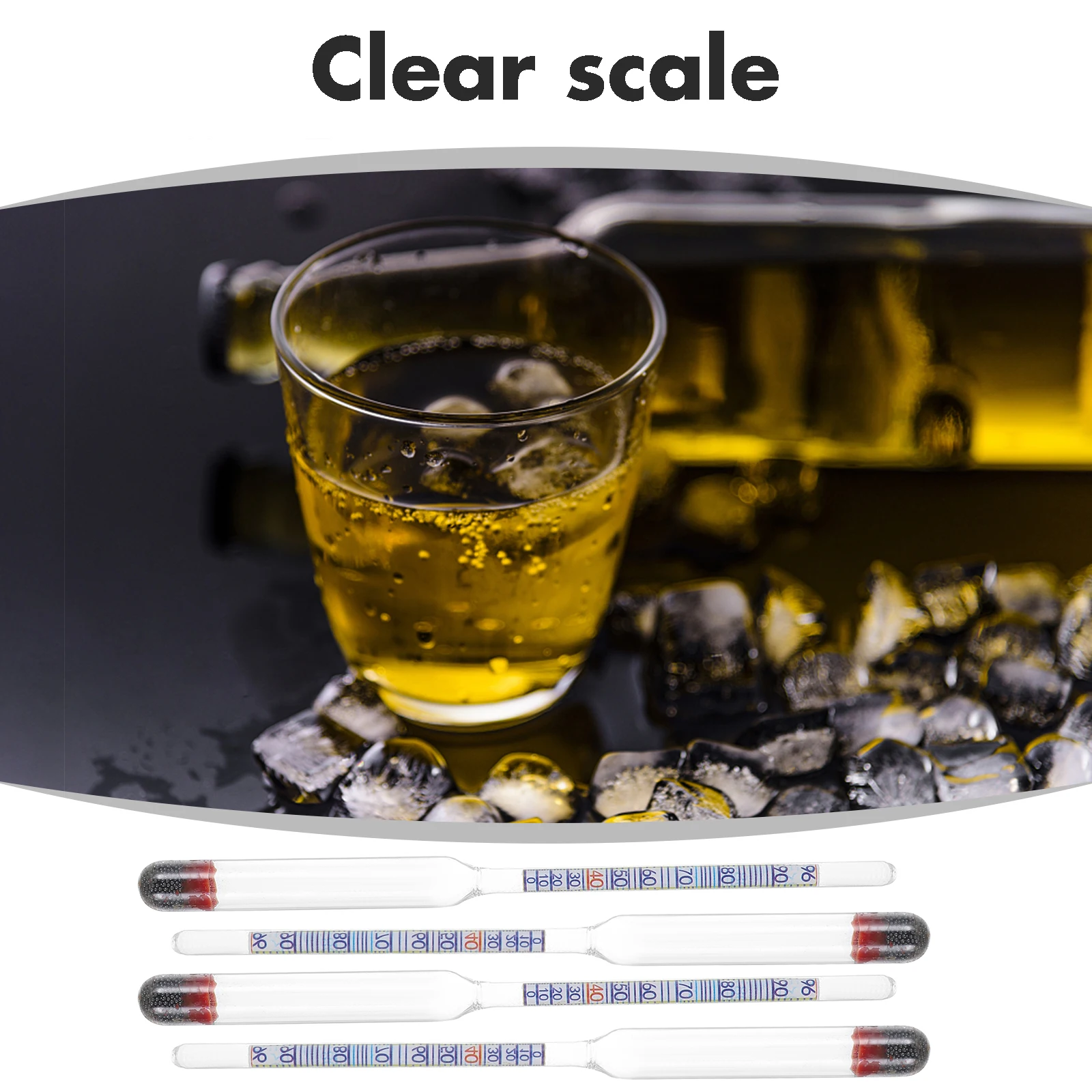 

5Pcs Alcohol Hydrometer Wine Meter Glass Alcoholmeter Triple Scale Hydrometer for Wine Making Thermometer Alcoholmeter