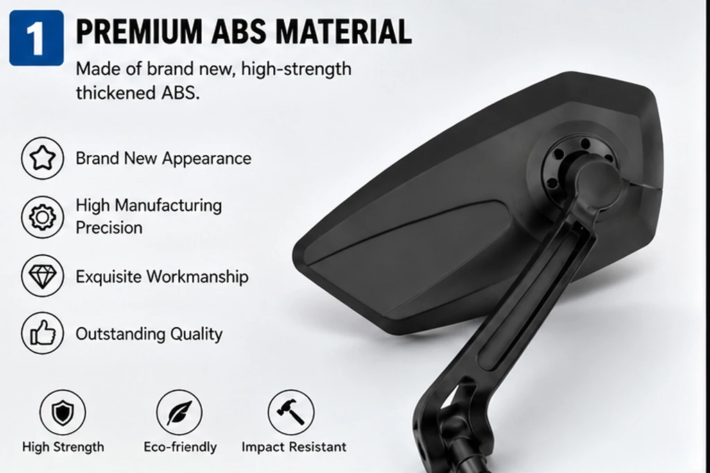 High Strength ABS Motorcycle Rear view Mirrors Adjustable With logo For HONDA CBF 600 CBF1000 CBF 125 SA CBF250 CBF500 CBF125 - view 2