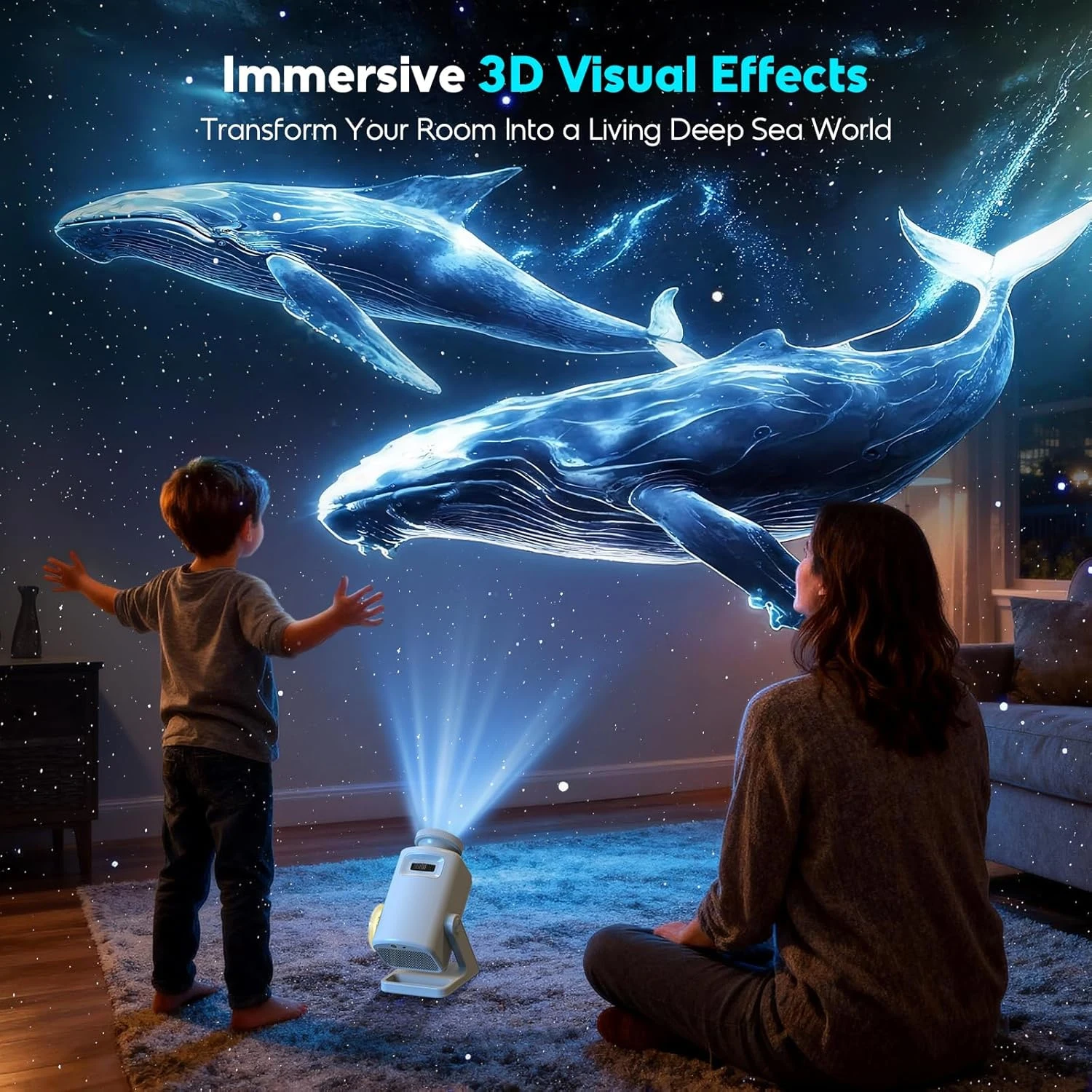 AURORA LIGHTING 3D Galaxy Projector with 60 Immersive Themes HD