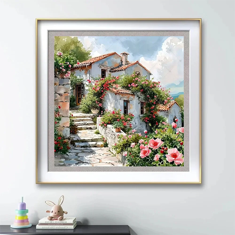 Evershine Full Diamond Painting House Landscape New Collection 5D DIY Diamond Mosaic Flower Handmade Home Decor Creative Hobby