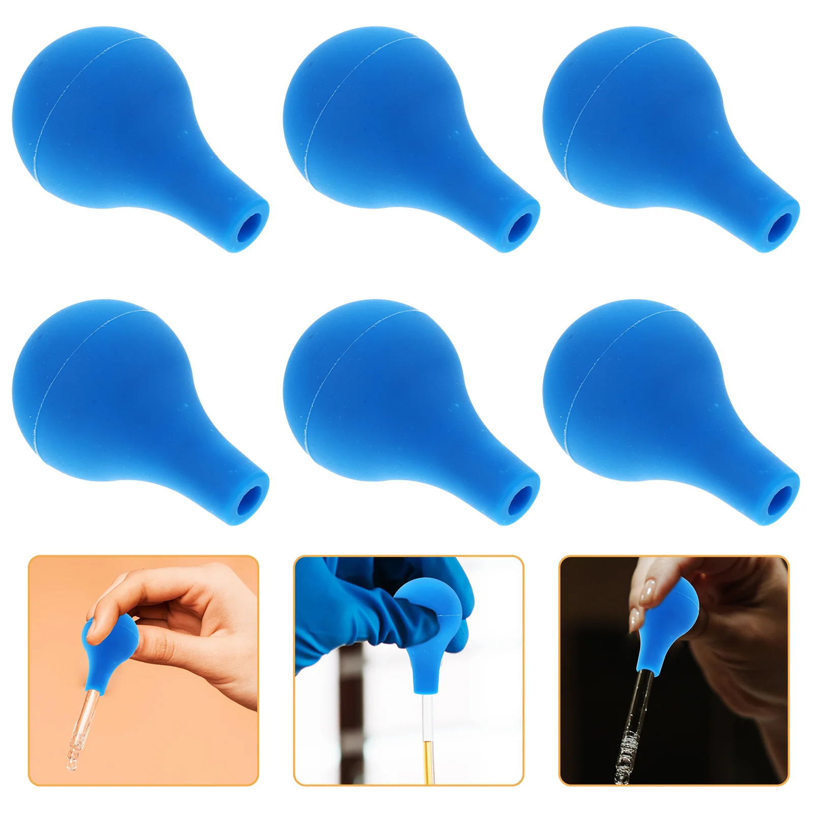 Pipette 10pcs Graduated Dropper Silicone Suction Ball (blue) Light Bulb Supplies