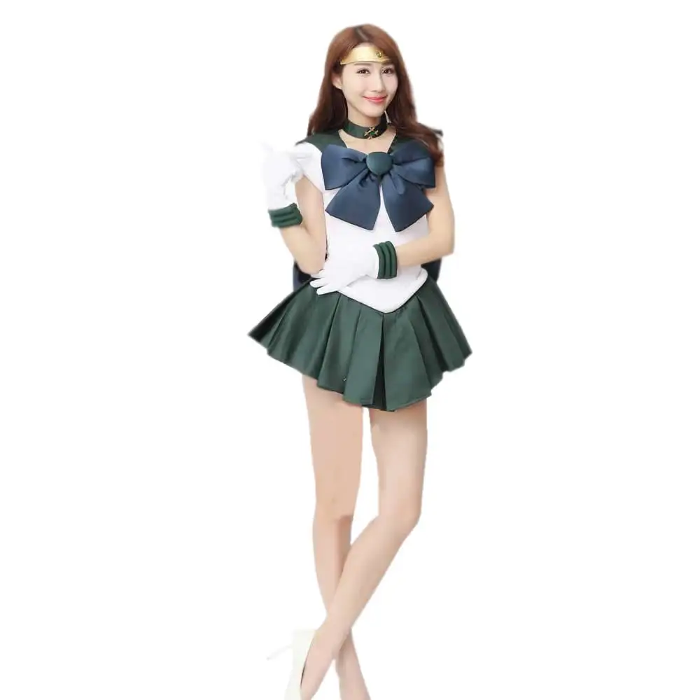 Anime Sailor Women's Neptune KaiOu Michiru Cosplay Costume 6 Pcs Set