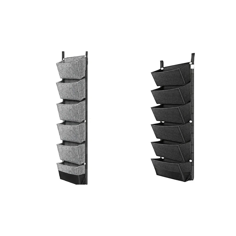 

1 PCS Garden Wall Hanging Planting Bags 6 Pockets Garden Growing Supplies Vegetable Green Plant Grow Planter Black