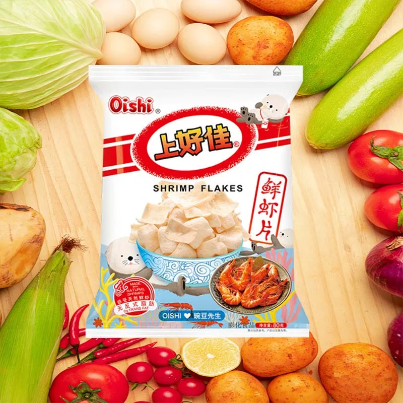 Batatas fritas de camarão OISHI 2,82 onças(80g)*2 pacotes