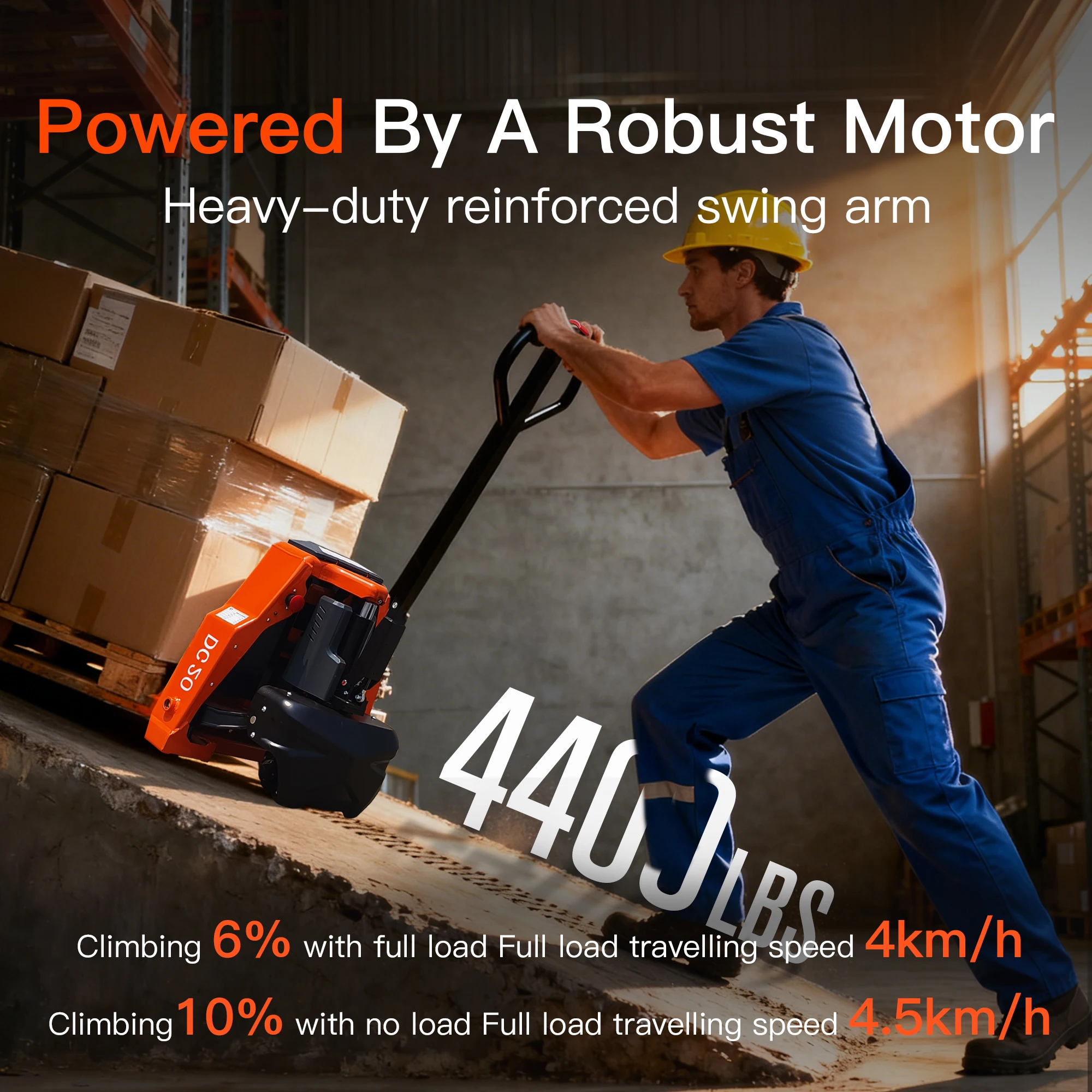 

4400lb Li-ion Battery Powered Electric Pallet Jack Heavy Duty Pallet Jack 48 x 27 Forks Size with Battery and Charger