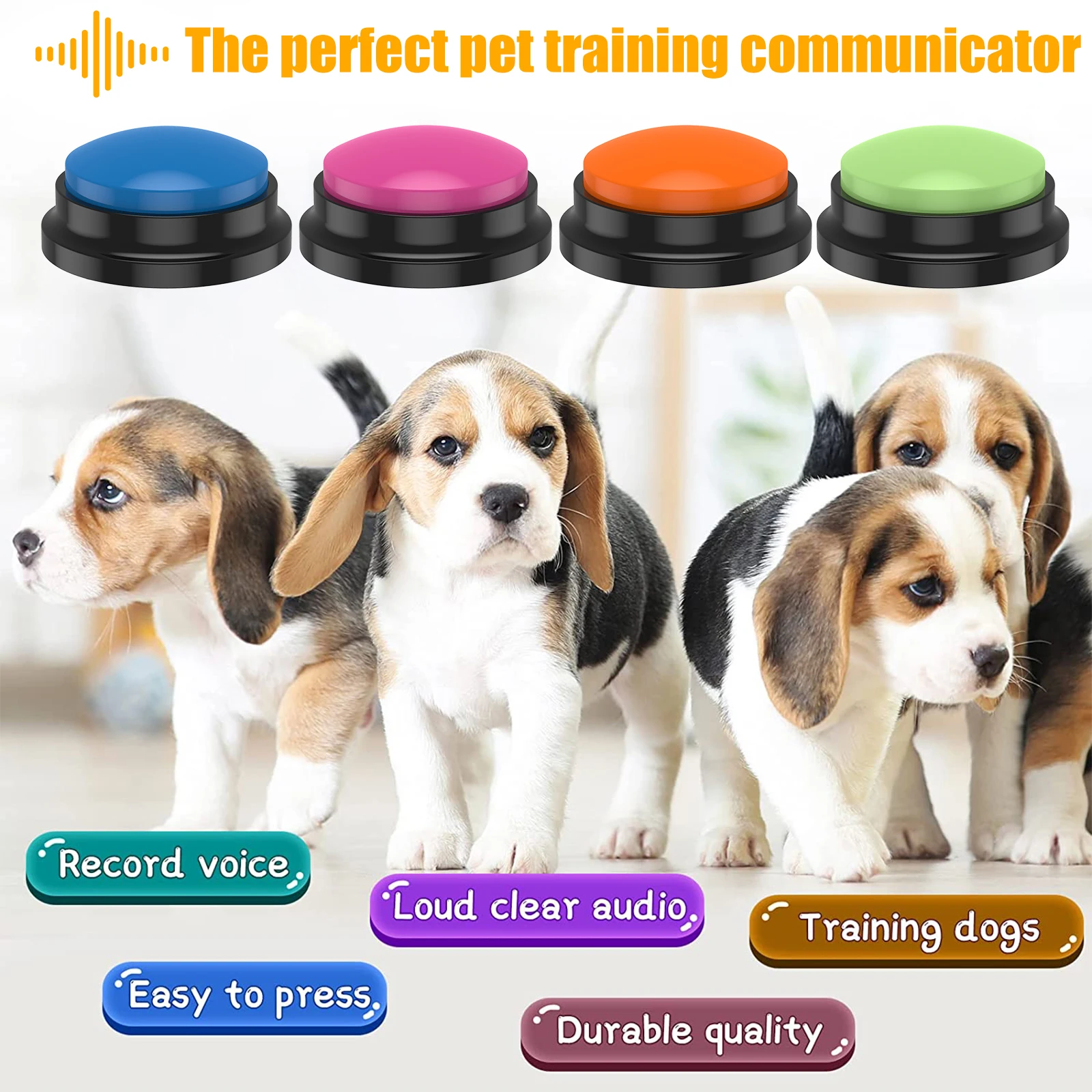 Voice Recording Button Pet Toys Dog Buttons for Communication Pet Training Buzzer Recordable Talking Button Intelligence Toy