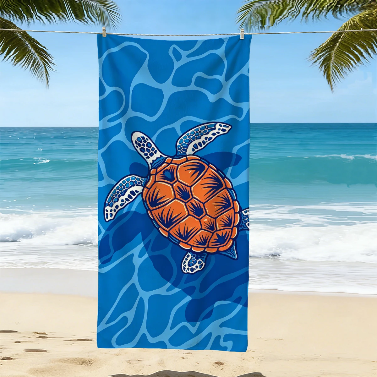 1pc turtle beach towel, oversized bath towel, ultra-fine fiber beach towel, absorbent, quick drying, sand proof beach blanket