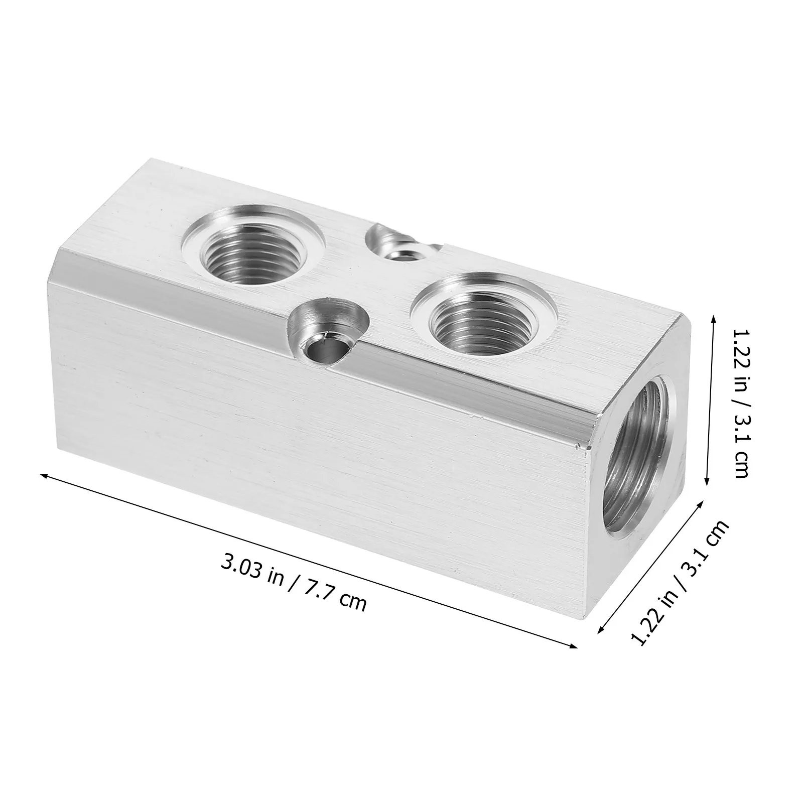 1Pcs Silver Pneumatic Manifold Air Distribution Block Manifold Fitting Easy Install for Air Compressor Systems