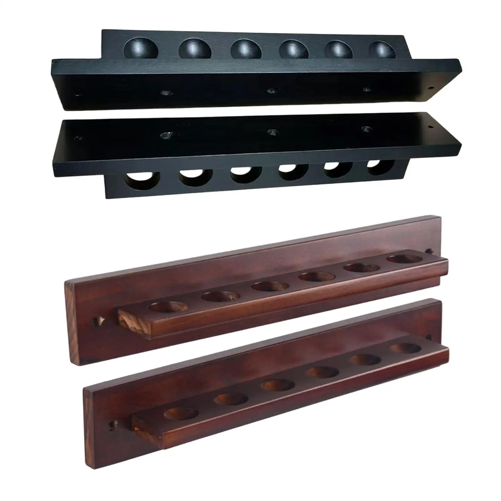 Solid Wood Pool Cue Rack Compact Wall Mounted Organizer for Billiard Supplies Choke Case and Garage Stand